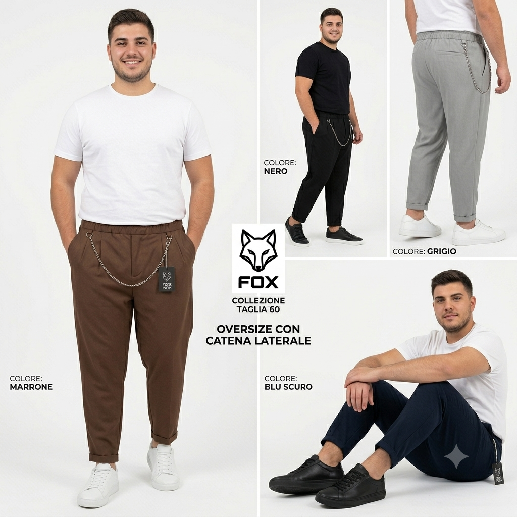 PANTALONE UOMO NOIR FOX CON CATENA ESTRAIBILE
