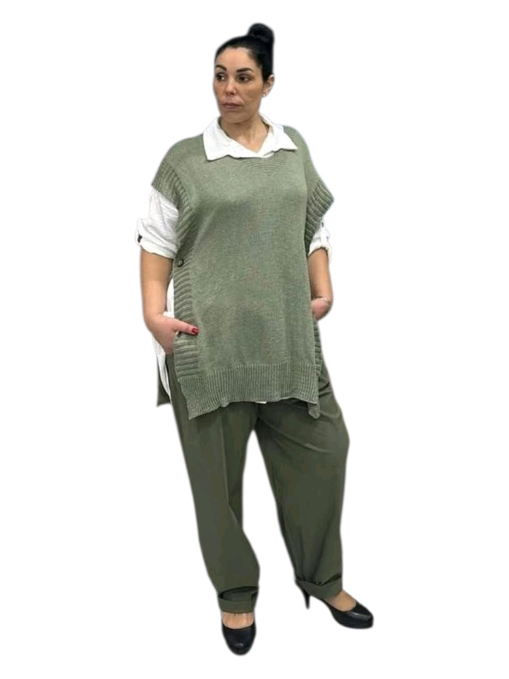 PANTALONE CON TASCHE AVANTI E DIETRO