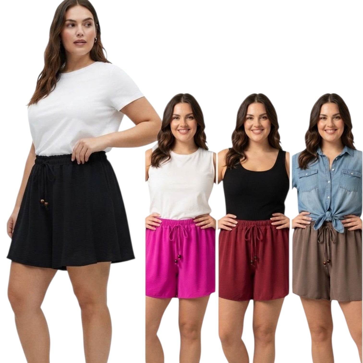 SHORTS DONNA CON LACCETTO