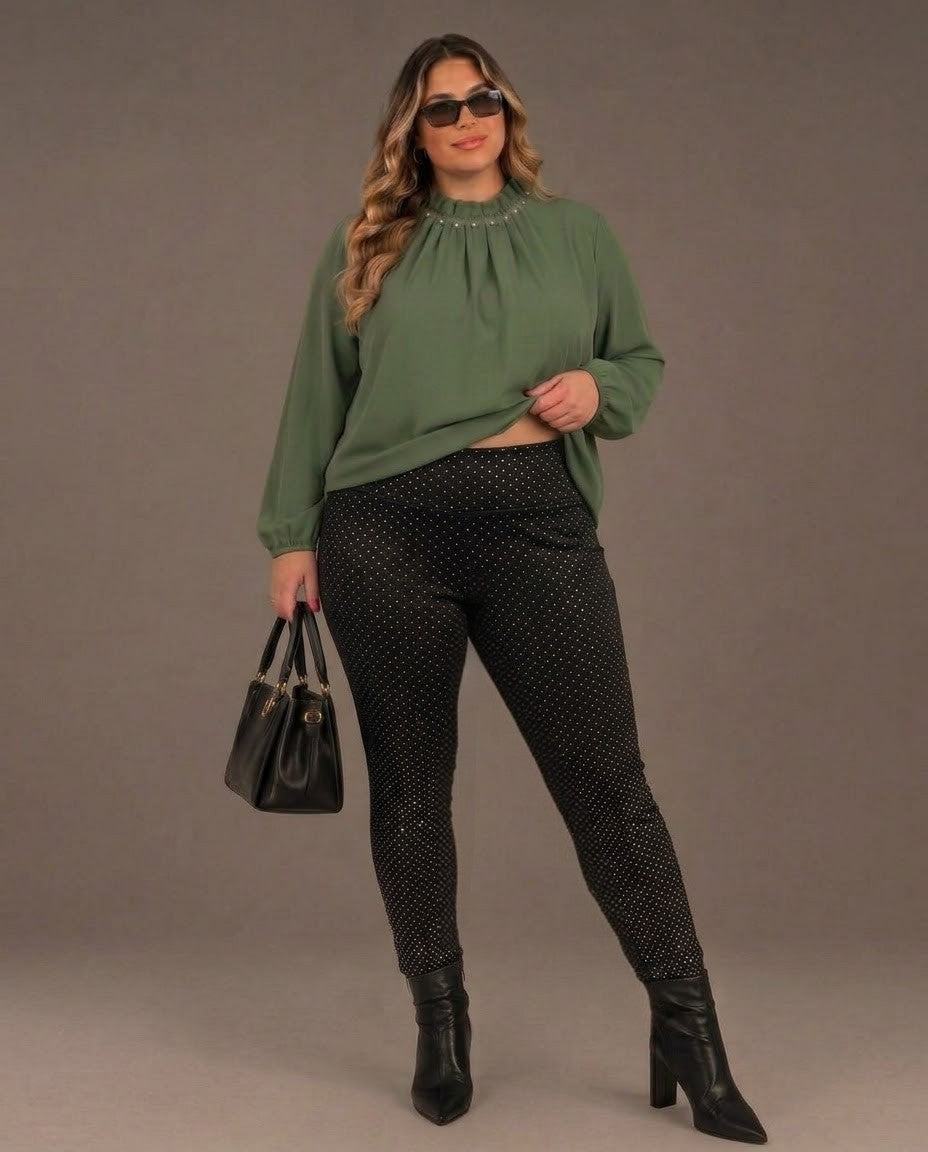 Leggings Eleganti Art. K4189Z – Comfort Super Elasticizzato con Punti Luce