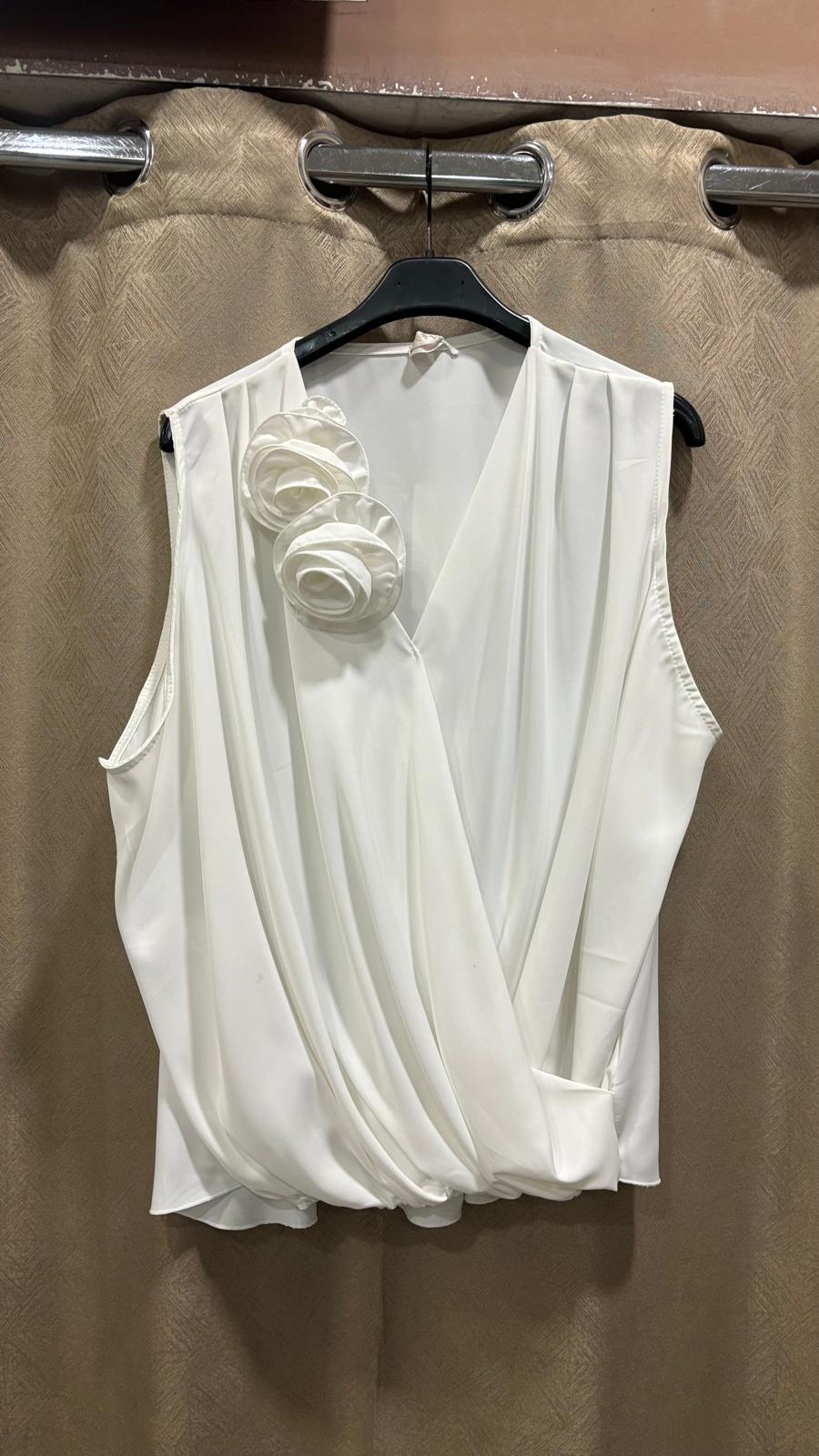 CANOTTA INCROCIO CON SPILLA ROSE