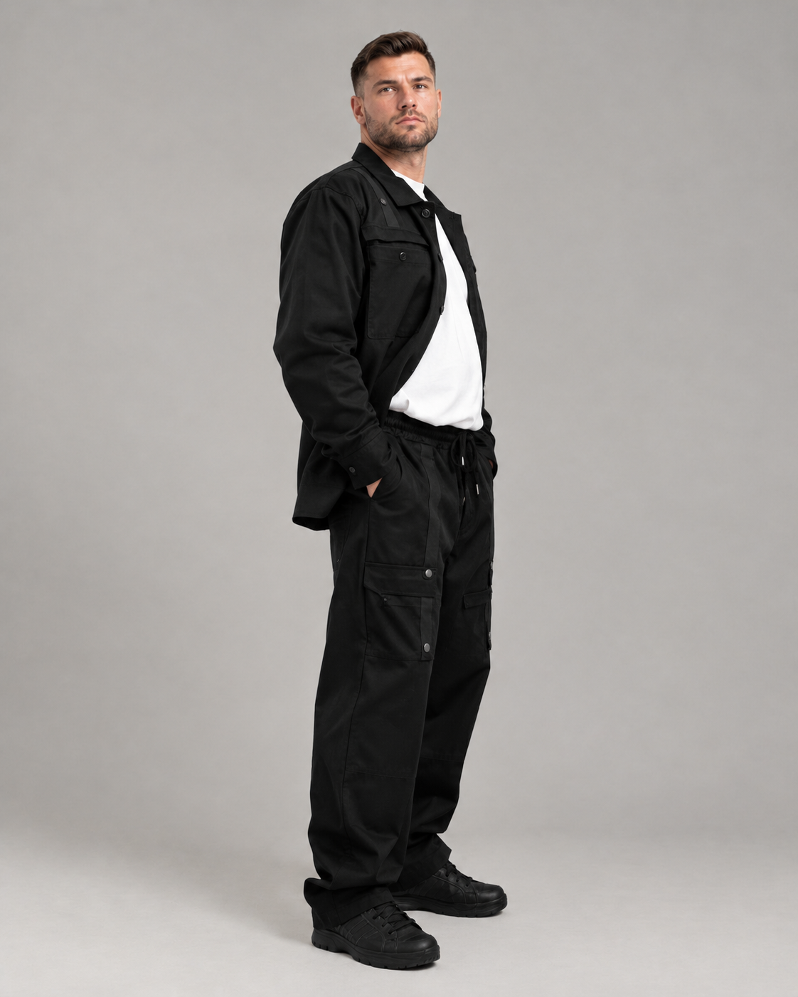 Paul Diamond Completo SIABIT Uomo da 2XL a 10XL - Abbigliamento Uomo Completo con Pantaloni e Camicia Nero