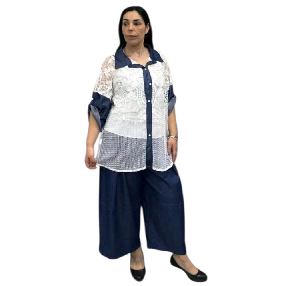 CAMICIA DI MERLETTO CON TOP SOTTO
