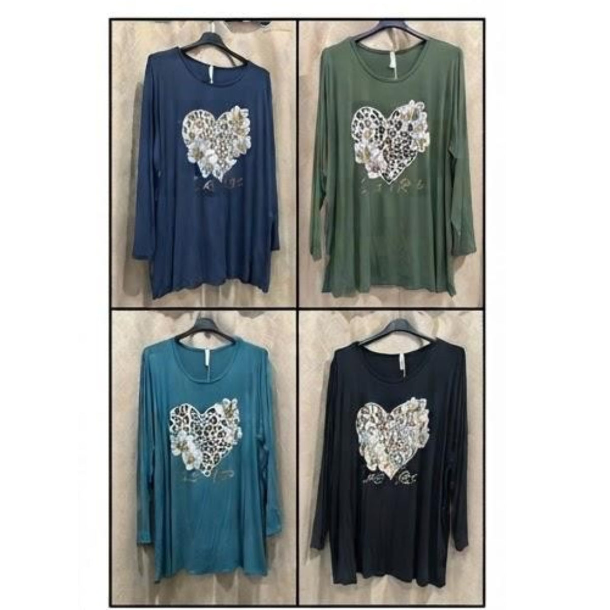 MAGLIA ART. 4125A CON STAMPA CUORE LIKE ROSE COD. 0650132