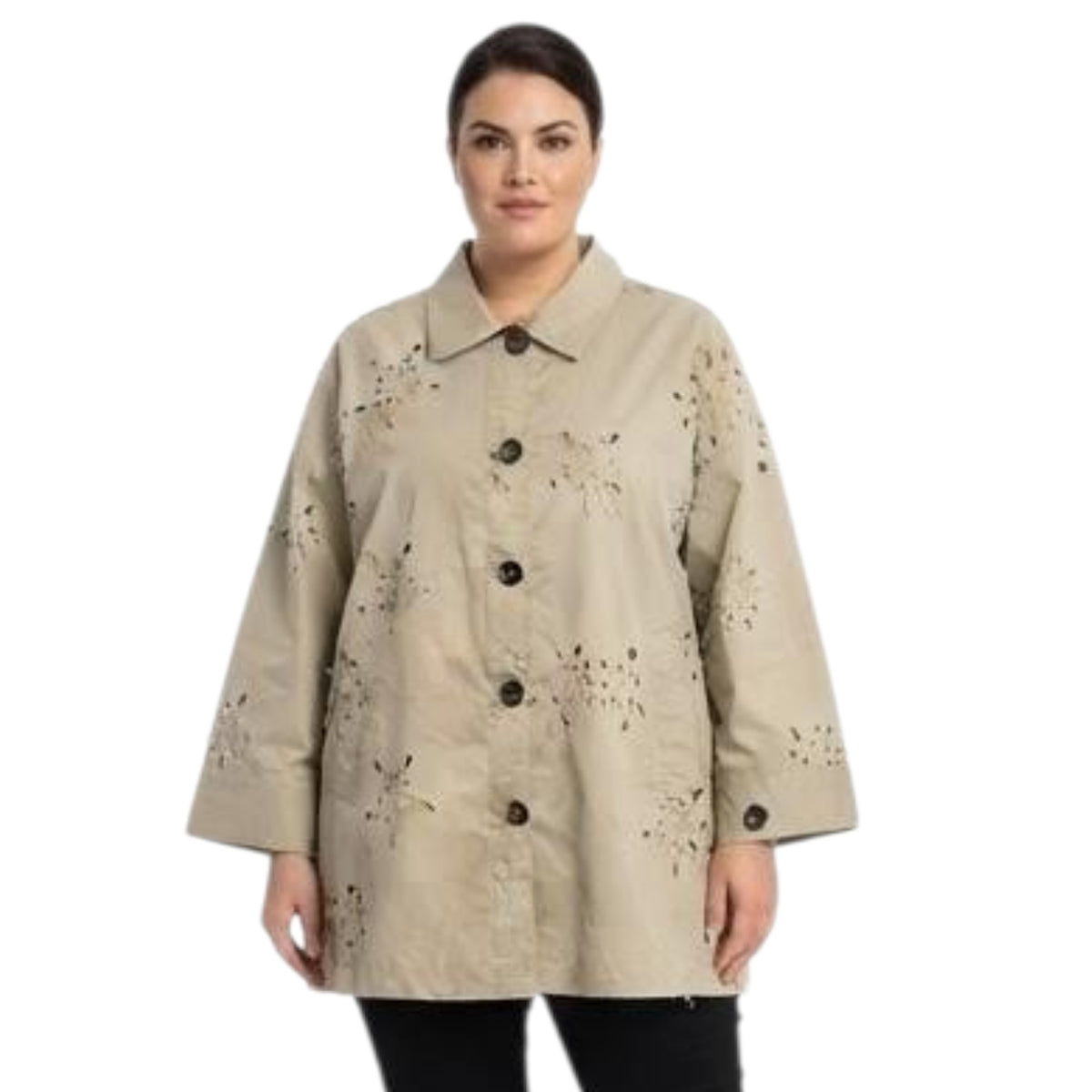 GIUBBINO ART. 3037 CON BOTTONI DAVANTI TESSUTO CON ROTTURE ALL’ INTERNO A FORMA DI GOCCE  COD.013024