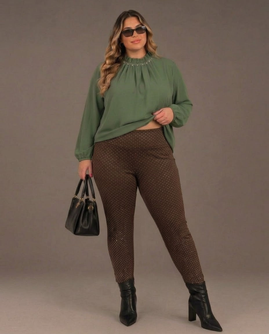 Leggings Eleganti Art. K4189Z – Comfort Super Elasticizzato con Punti Luce