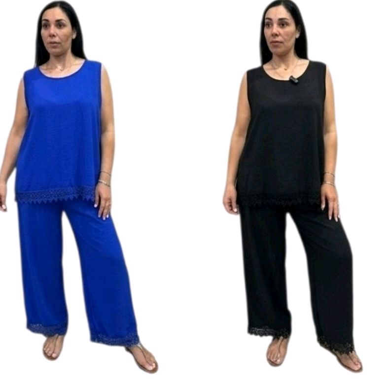 COMPLETO CON MERLETTO FONDO CANOTTA E PANTALONE
