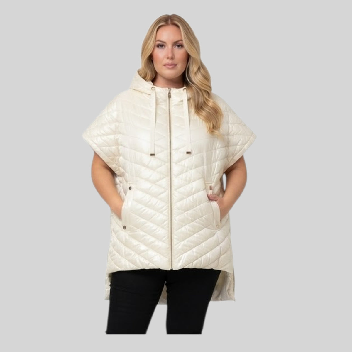 SMANICATO ART. 3020 CON CAPPUCCIO CON LACCETTO CON TASCHE CON ZIP LATERALE REGOLABILE COD. 015025