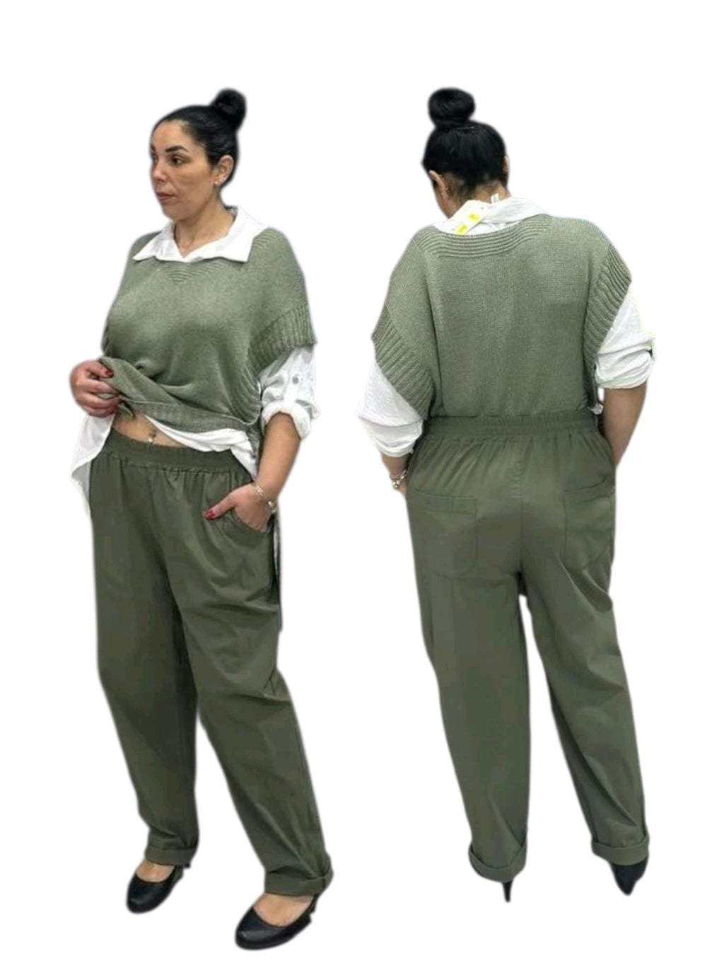 PANTALONE CON TASCHE AVANTI E DIETRO