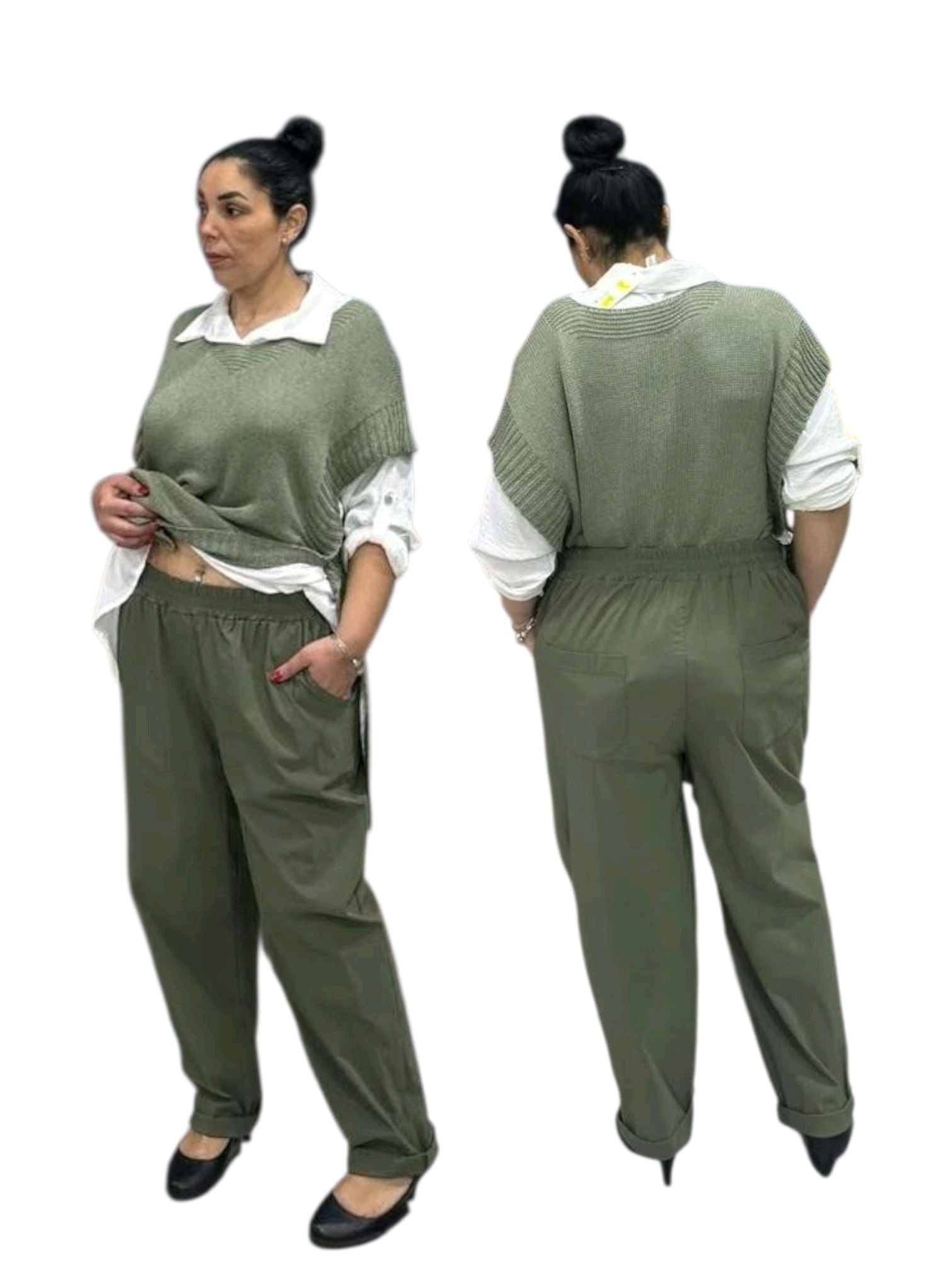 PANTALONE CON TASCHE AVANTI E DIETRO