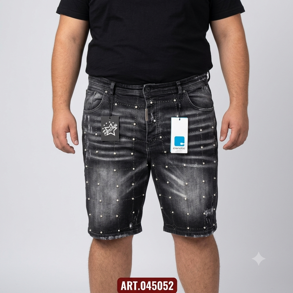 BERMUDA UOMO CON STRASS E PERLINE CIANOTIC