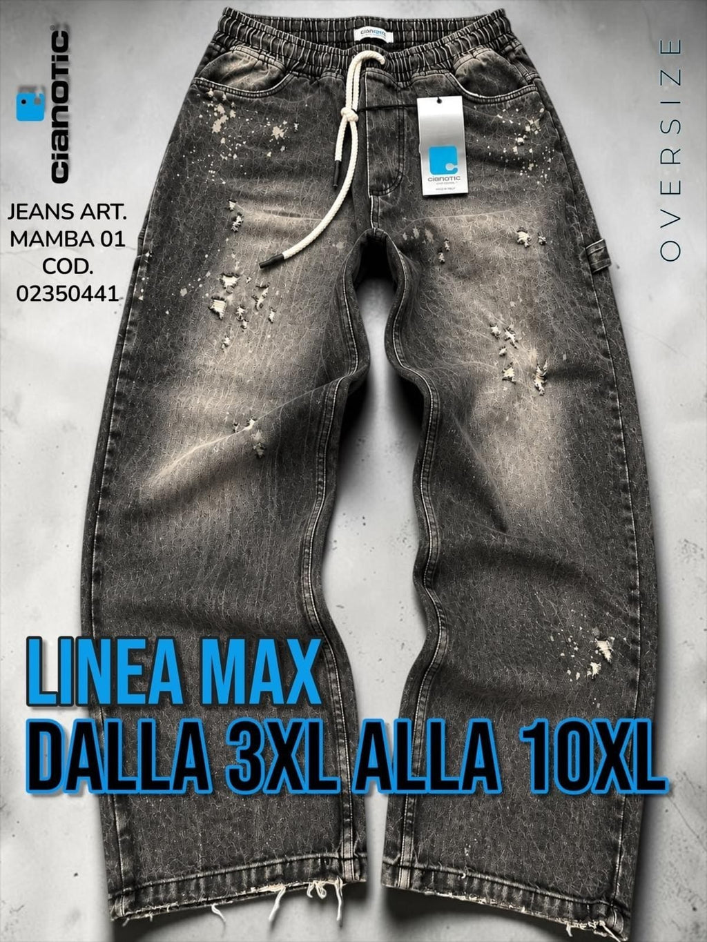 JEANS ART. MAMBA 01  BLACK CON ELASTICO IN VITA COD. 02350441