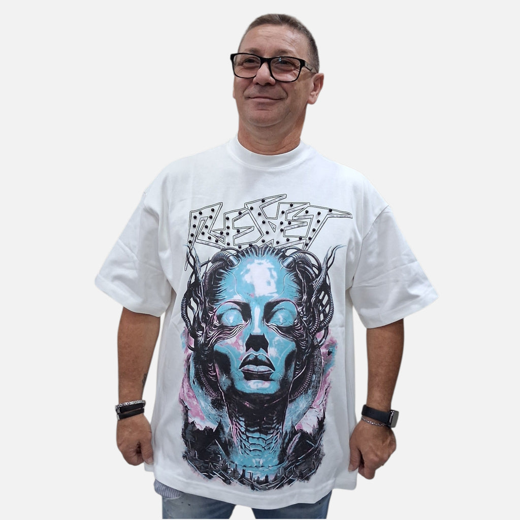 T.SHIRT ST. ALIEN BIG CON STAMPA + PERLINE MARCA RESET COD . 020408