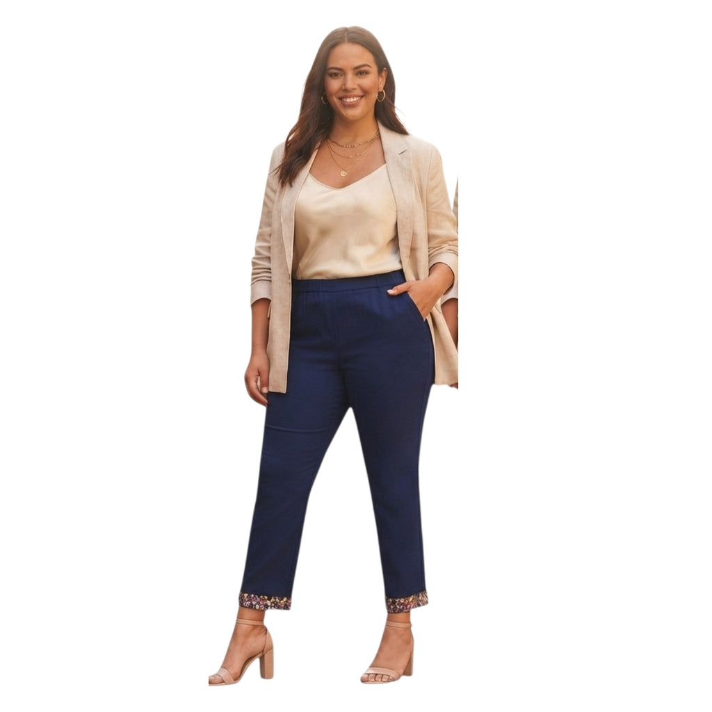 PANTALONE CAPRI CON PAILLETTES FONDO BY PERTOM