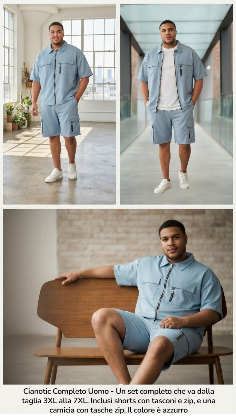 COMPLETO UOMO CIANOTIC AZZURRO POLVERE