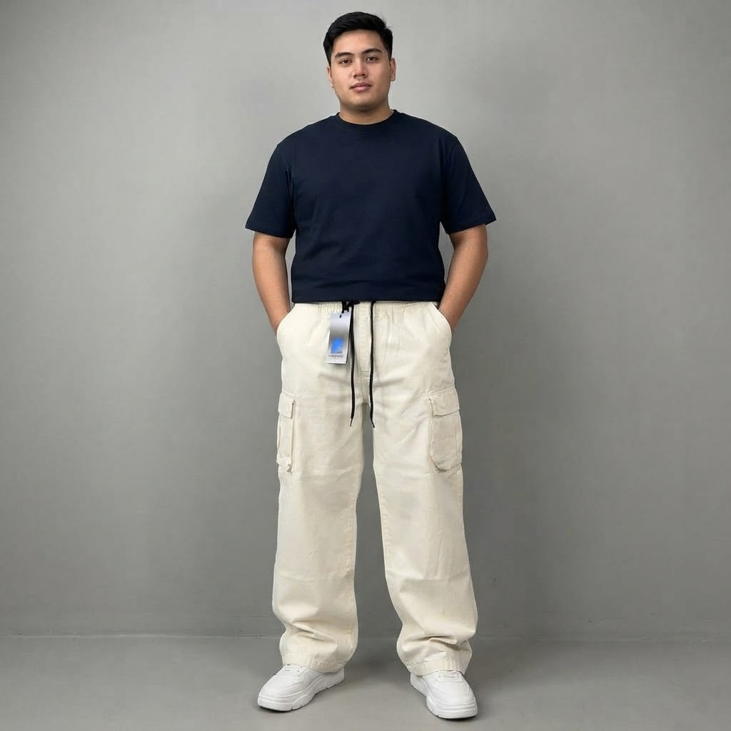 JEANS BAGGY POCKET COTTON CON TASCONI + PATTINE LATERALI COD . 020408