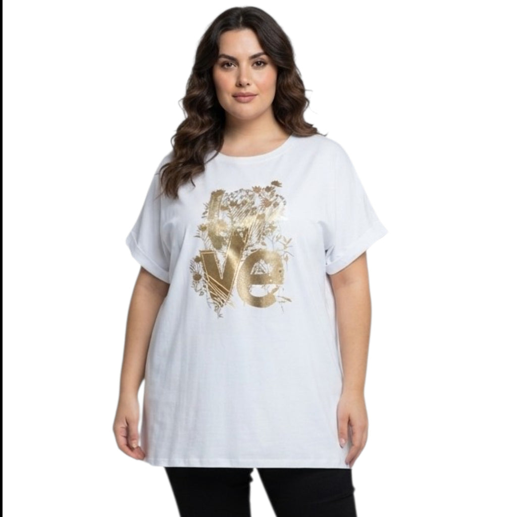 T-SHIRT BIANCA STAMPA LOVE
