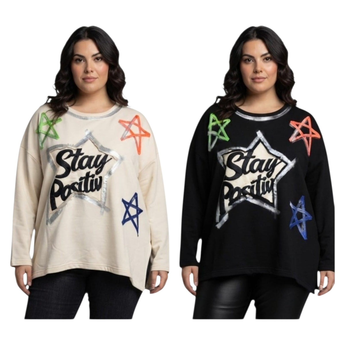 Felpa Art. MY-2201H con ricamo stay Positiv Cod. 0750144.