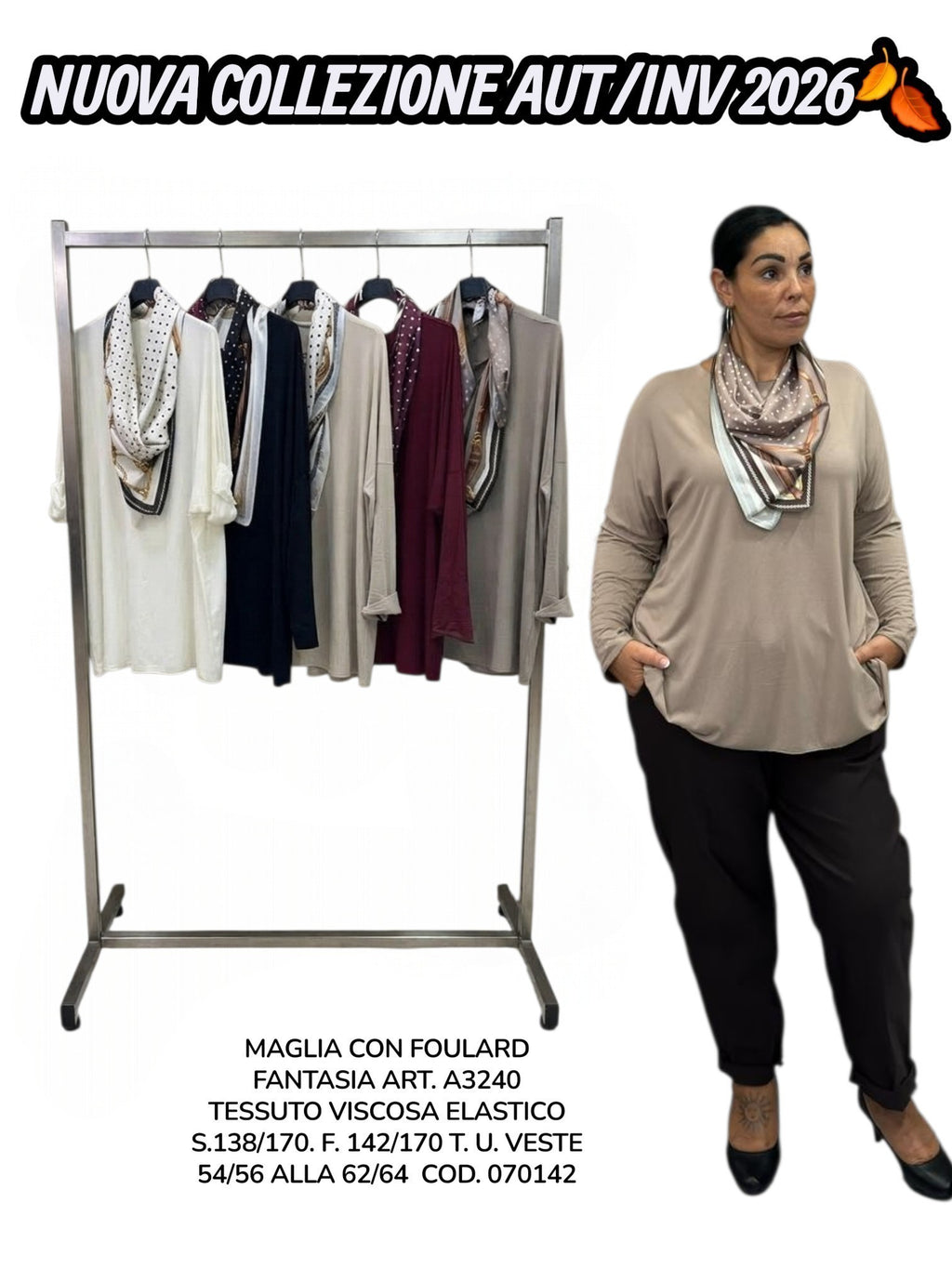 MAGLIA CON FOULARD FANTASIA