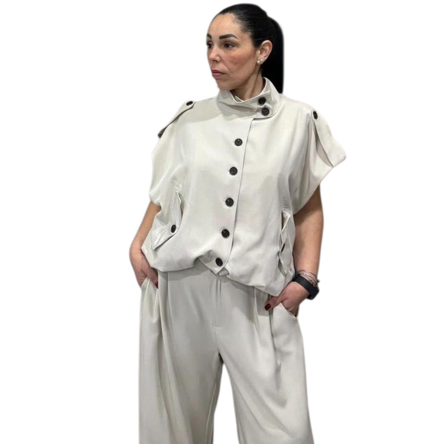 COMPLETO GIROMANICA CON PATTINE E TASCHE
