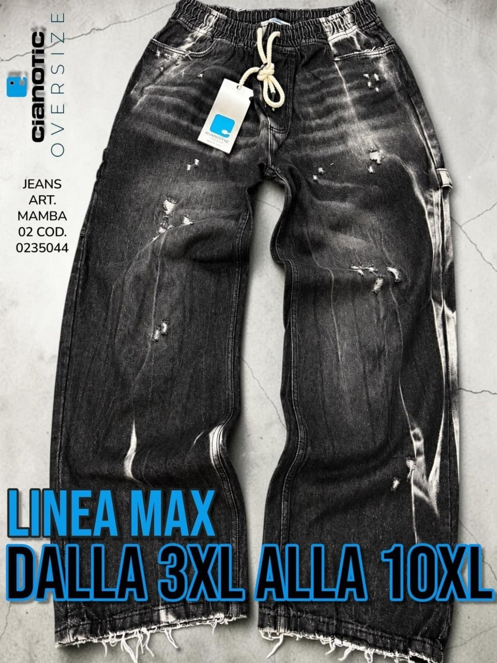 JEANS ART. MAMBA 02  CON ELASTICO IN VITA + LACCETTO COD. 0235044