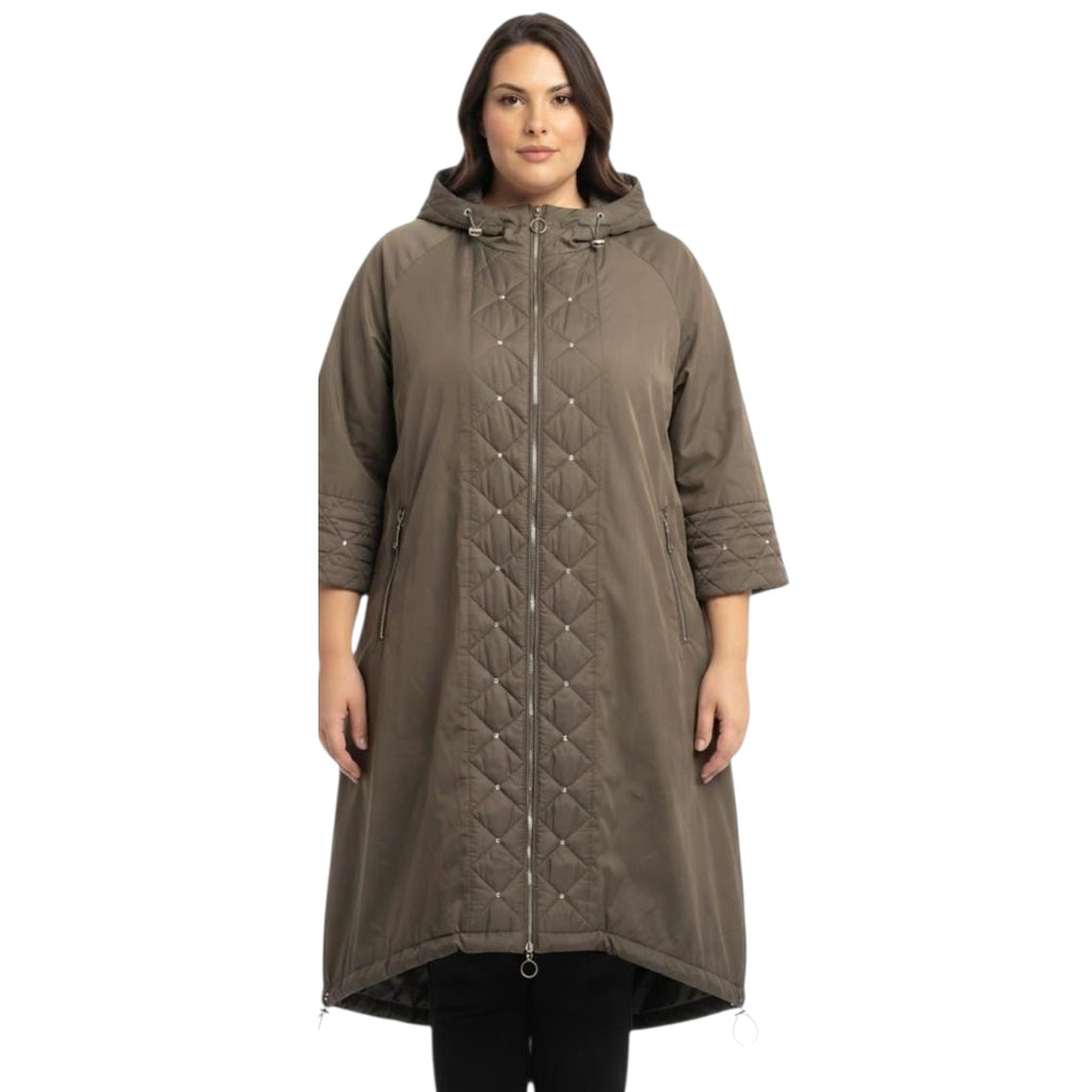GIUBBINO ART. 3035 CON STRASS DAVANTI E POLSINI  CON CAPPUCCIO CON ZIp COD . 017030