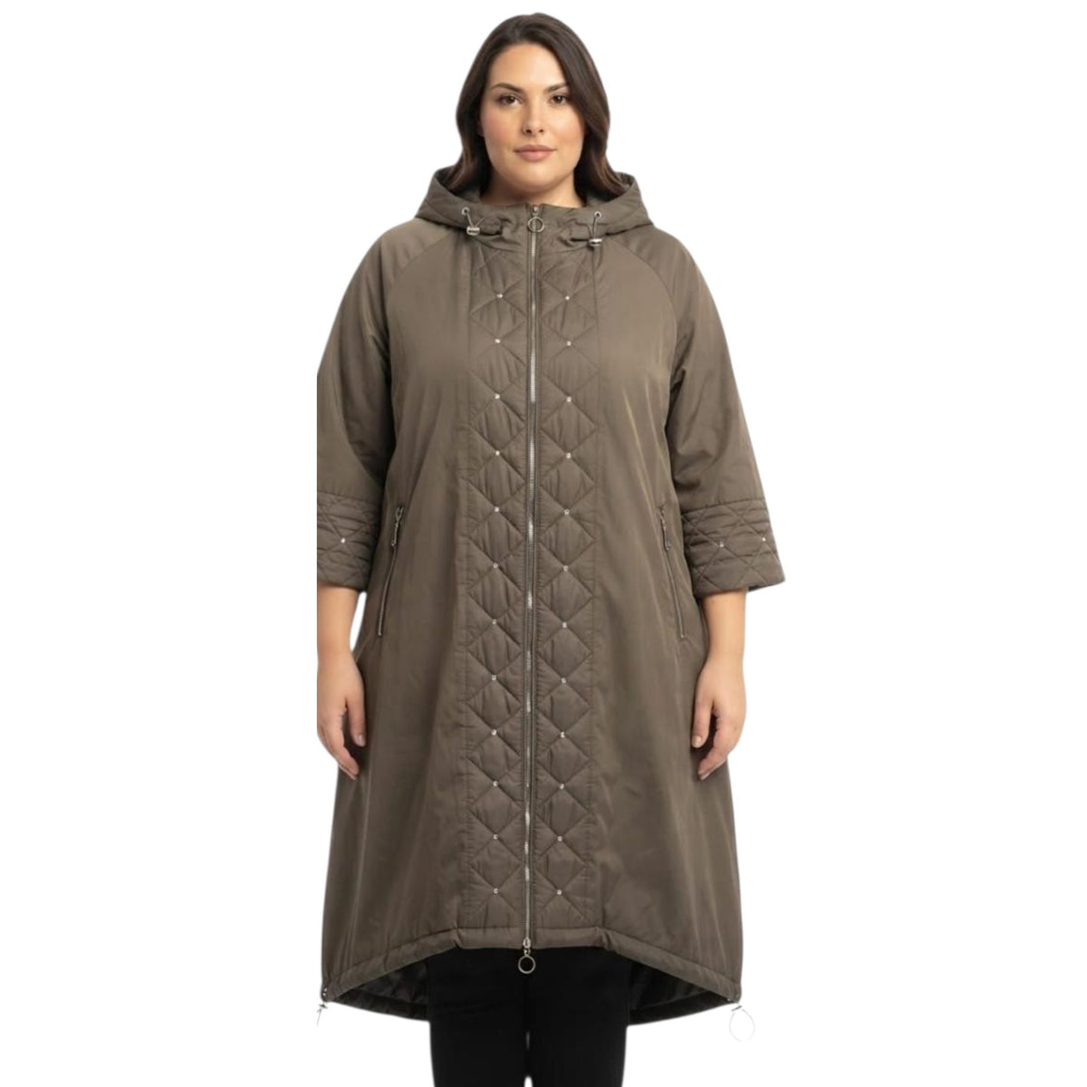 GIUBBINO ART. 3035 CON STRASS DAVANTI E POLSINI  CON CAPPUCCIO CON ZIp COD . 017030