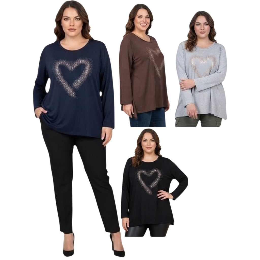 MAGLIA ART. 4125 CON CUORE BRILLANTINI COD. 0750143