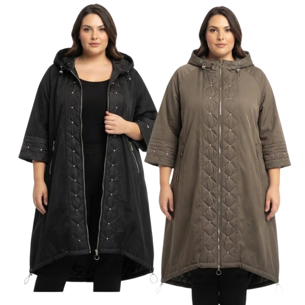 GIUBBINO ART. 3035 CON STRASS DAVANTI E POLSINI  CON CAPPUCCIO CON ZIp COD . 017030