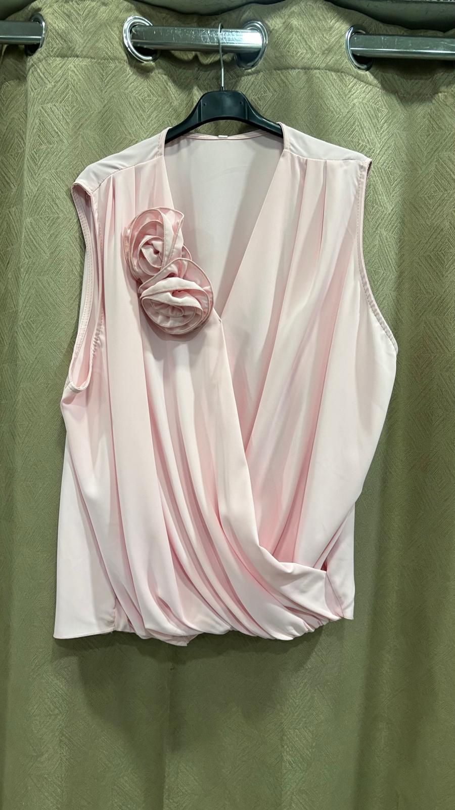 CANOTTA INCROCIO CON SPILLA ROSE