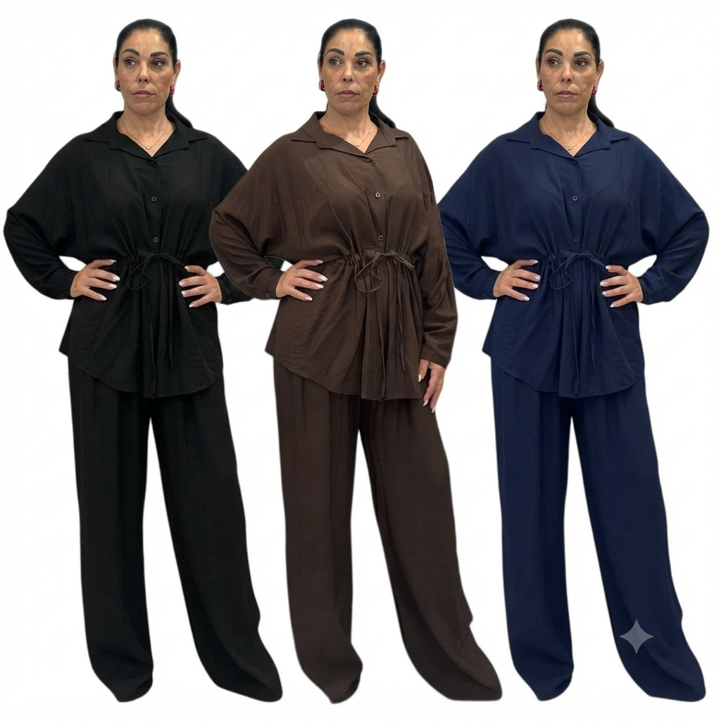COMPLETO ART.4450TZ  CON CAMICIA CON LACCETTO IN VITA