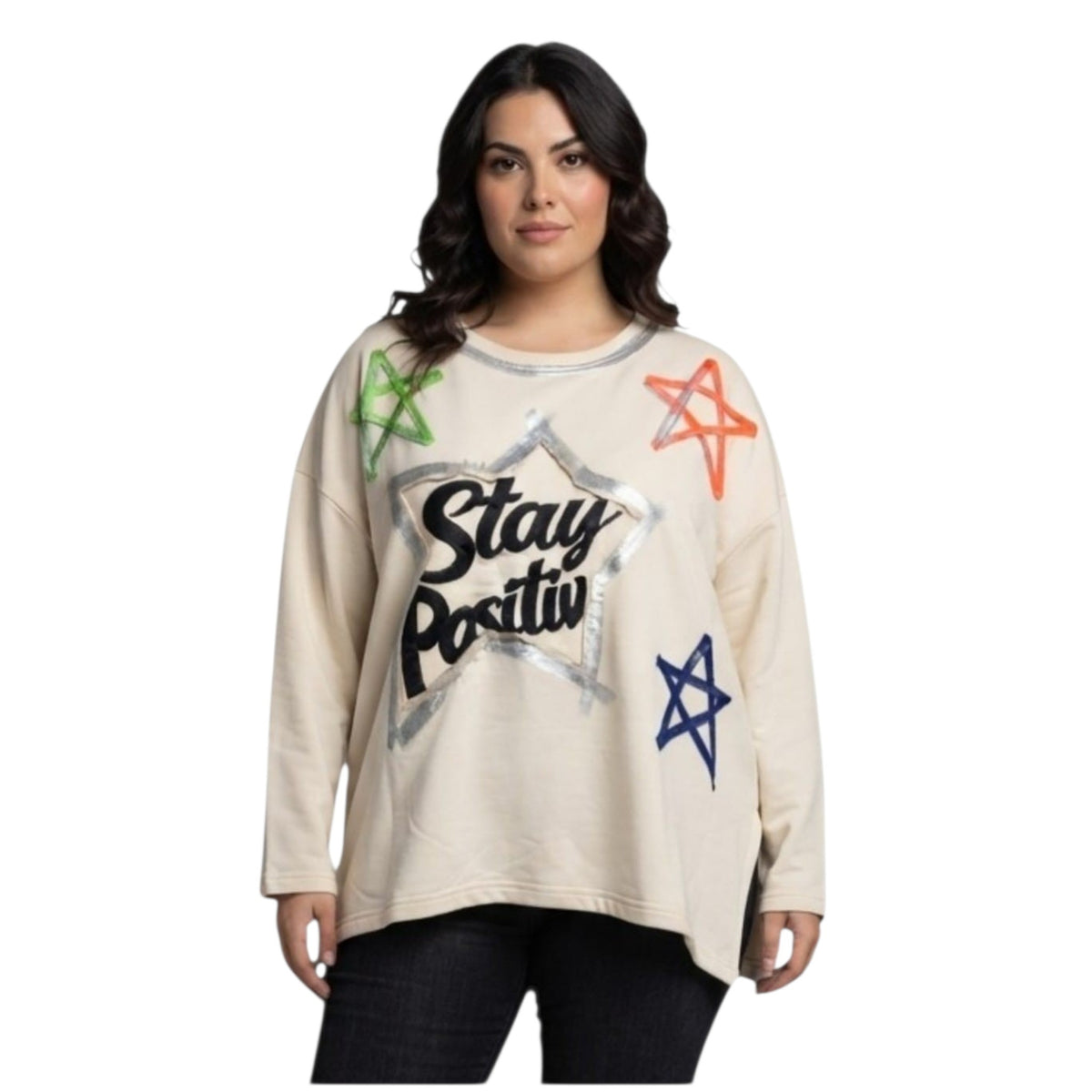Felpa Art. MY-2201H con ricamo stay Positiv Cod. 0750144.