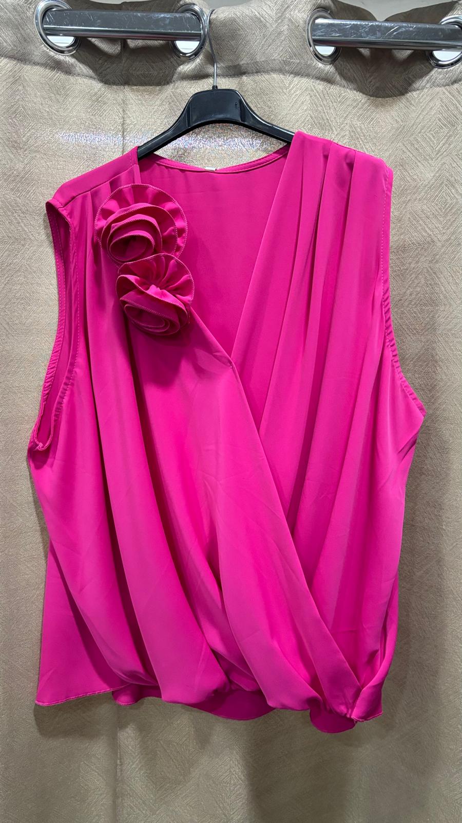 CANOTTA INCROCIO CON SPILLA ROSE